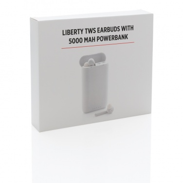 Logo trade corporate gift photo of: Liberty TWS earbuds with 5.000 mAh powerbank