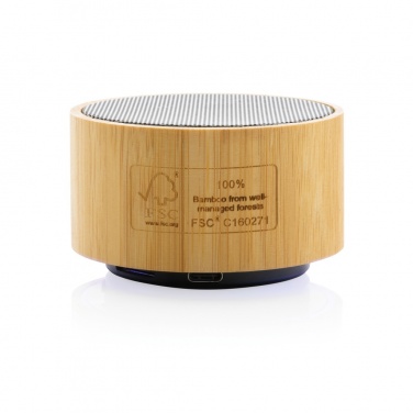 Logo trade corporate gift photo of: RCS recycled plastic and bamboo 3W wireless speaker