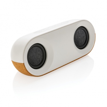 Logo trade promotional item photo of: Oregon RCS recycled plastic and cork 10W speaker