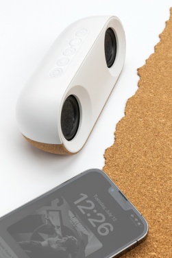 Logo trade promotional item photo of: Oregon RCS recycled plastic and cork 10W speaker