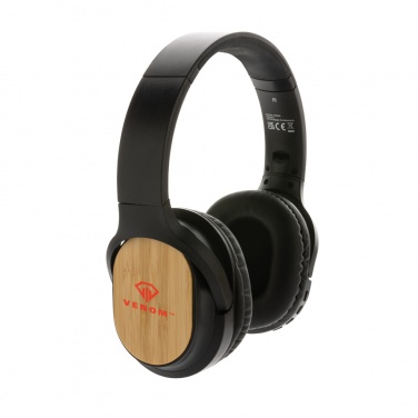 Logo trade promotional products image of: RCS and bamboo Elite Foldable wireless headphone