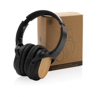 Logotrade advertising product image of: RCS and bamboo Elite Foldable wireless headphone