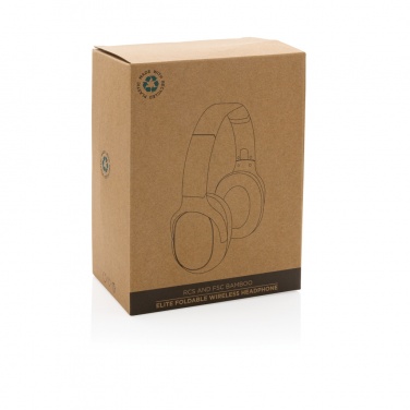 Logotrade corporate gift image of: RCS and bamboo Elite Foldable wireless headphone