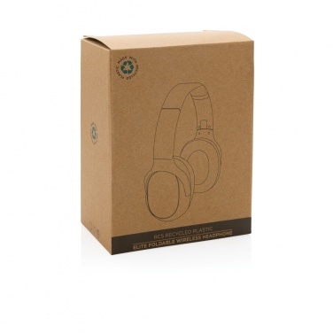 Logo trade promotional merchandise photo of: RCS recycled plastic Elite Foldable wireless headphone