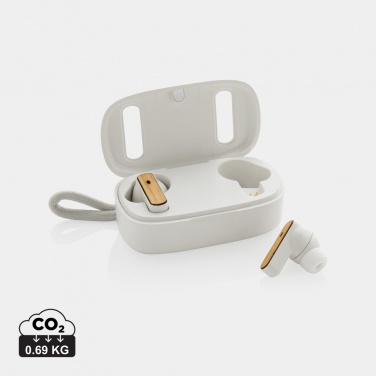 Logo trade promotional items image of: RCS recycled plastic & bamboo TWS earbuds