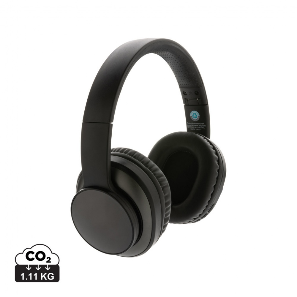 Logo trade business gift photo of: Terra RCS recycled aluminium wireless headphone