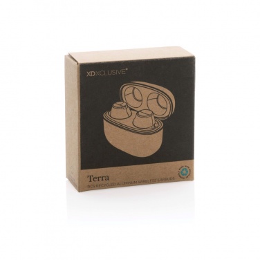 Logo trade promotional items image of: Terra RCS recycled aluminium wireless earbuds