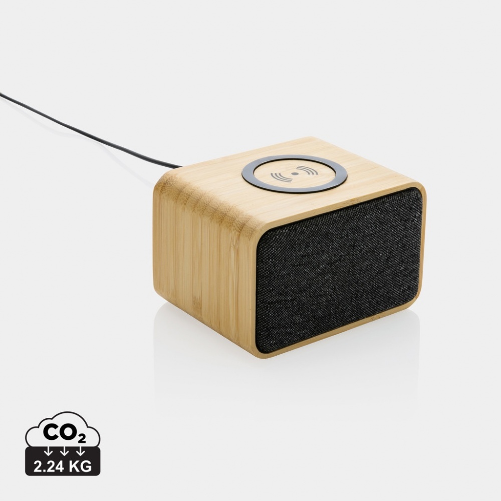 Logotrade advertising products photo of: RCS Rplastic 3W speaker with bamboo 5W wireless