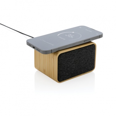 Logotrade promotional products photo of: RCS Rplastic 3W speaker with bamboo 5W wireless