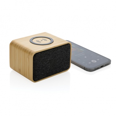 Logo trade promotional merchandise picture of: RCS Rplastic 3W speaker with bamboo 5W wireless