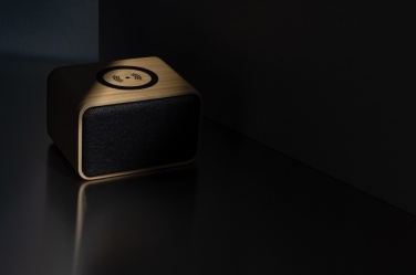 Logo trade promotional gifts picture of: RCS Rplastic 3W speaker with bamboo 5W wireless