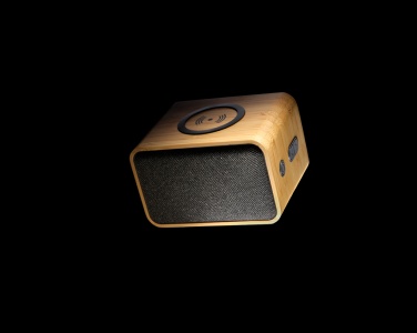 Logo trade promotional gifts image of: RCS Rplastic 3W speaker with bamboo 5W wireless