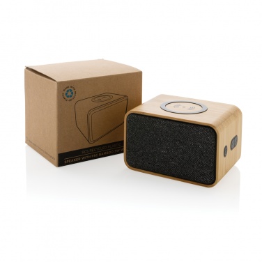 Logotrade promotional giveaway image of: RCS Rplastic 3W speaker with bamboo 5W wireless