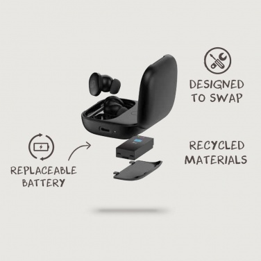 Logotrade promotional merchandise image of: Lakewood RCS recycled and repairable wireless earbuds