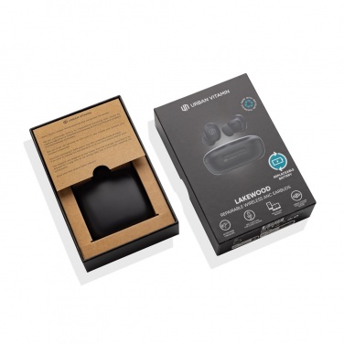 Logo trade corporate gifts image of: Lakewood RCS recycled and repairable wireless earbuds