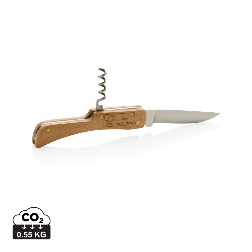 Logo trade corporate gifts picture of: Wooden knife with bottle opener