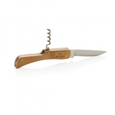 Logo trade promotional gift photo of: Wooden knife with bottle opener