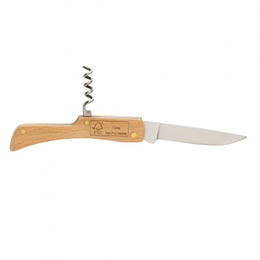 Logo trade advertising products image of: Wooden knife with bottle opener