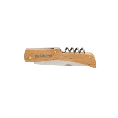 Logo trade corporate gifts image of: Wooden knife with bottle opener