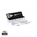 3 pcs barbecue set in aluminium box, silver