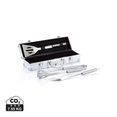 Logo trade promotional gift photo of: 3 pcs barbecue set in aluminium box