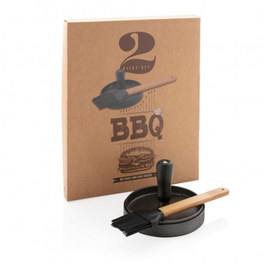 Logo trade advertising products picture of: BBQ set with hamburger press and brush