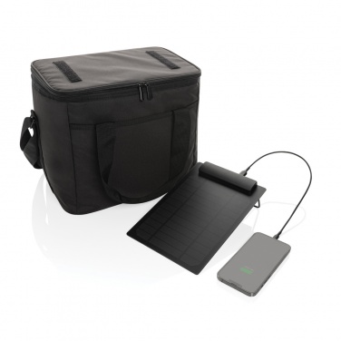 Logo trade promotional merchandise photo of: Pedro AWARE™ RPET deluxe cooler bag with 5W solar panel