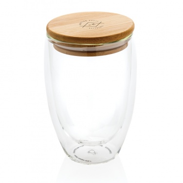 Logotrade promotional giveaways photo of: Double wall borosilicate glass with bamboo lid 350ml