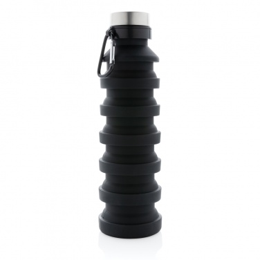 Logo trade advertising products picture of: Leakproof collapsible silicone bottle with lid