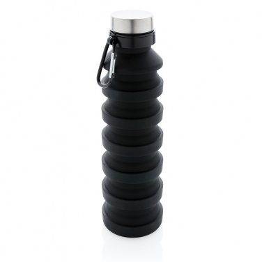 Logo trade promotional item photo of: Leakproof collapsible silicone bottle with lid