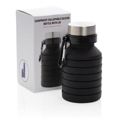 Logotrade business gift image of: Leakproof collapsible silicone bottle with lid