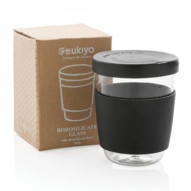 Logo trade promotional gift photo of: Ukiyo borosilicate glass with silicone lid and sleeve