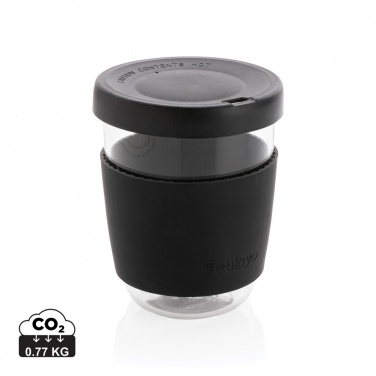 Logo trade promotional giveaways image of: Ukiyo borosilicate glass with silicone lid and sleeve