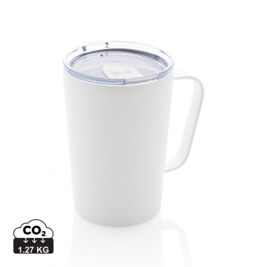 Logotrade promotional merchandise image of: RCS Recycled stainless steel modern vacuum mug with lid