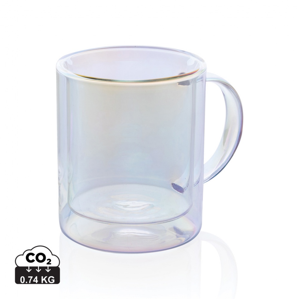 Logotrade promotional merchandise photo of: Deluxe double wall electroplated glass mug