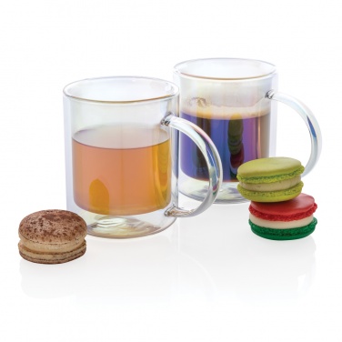 Logo trade promotional items picture of: Deluxe double wall electroplated glass mug