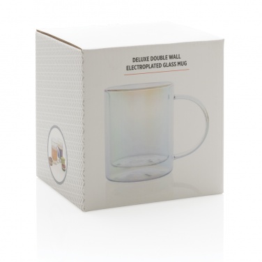 Logo trade promotional merchandise image of: Deluxe double wall electroplated glass mug