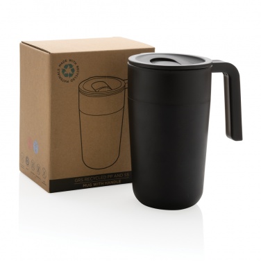 Logo trade promotional merchandise image of: GRS Recycled PP and SS mug with handle