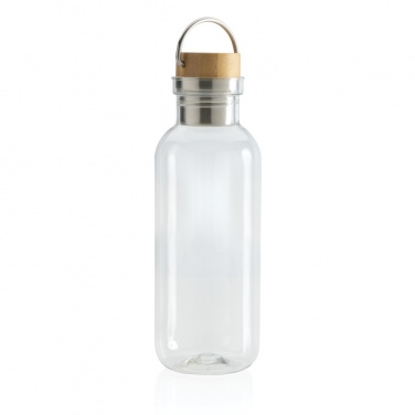 Logo trade advertising products picture of: RCS RPET bottle with bamboo lid and handle