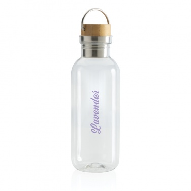 Logo trade promotional items image of: RCS RPET bottle with bamboo lid and handle