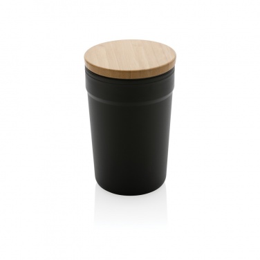 Logo trade business gift photo of: GRS certified recycled PP mug with bamboo lid