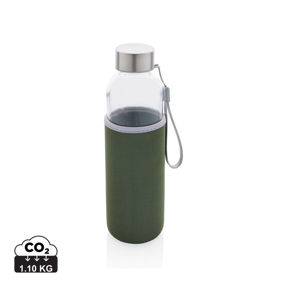 Logo trade advertising products image of: Glass bottle with neoprene sleeve