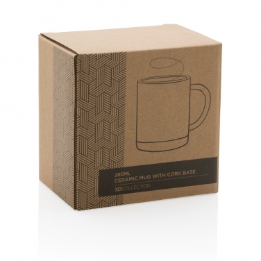 Logo trade promotional items picture of: Ceramic mug with cork base 280ml