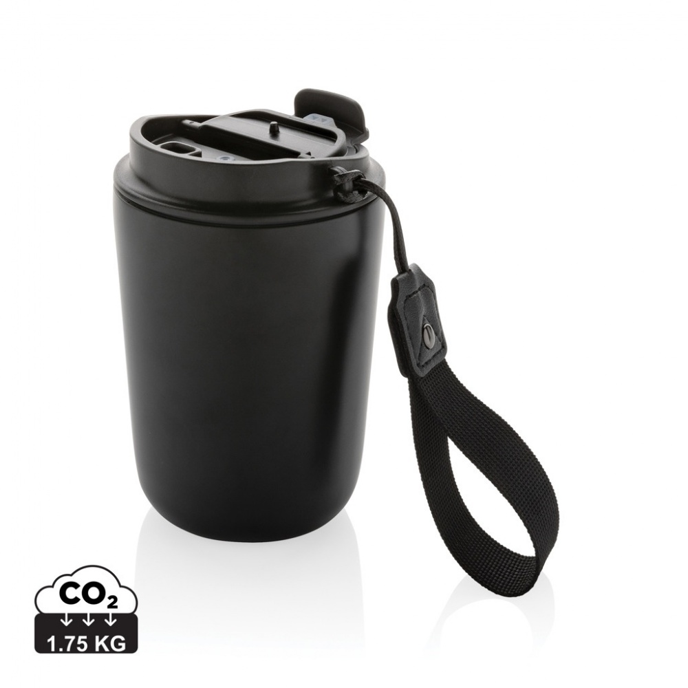 Logo trade promotional giveaways picture of: Cuppa RCS re-steel vacuum tumbler with lanyard