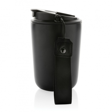 Logo trade business gifts image of: Cuppa RCS re-steel vacuum tumbler with lanyard