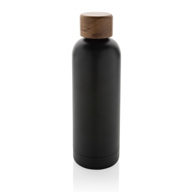 Logotrade promotional giveaway picture of: Wood RCS certified recycled stainless steel vacuum bottle