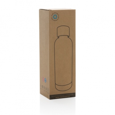 Logo trade promotional gifts picture of: Wood RCS certified recycled stainless steel vacuum bottle