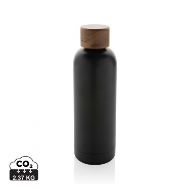 Logo trade advertising product photo of: Wood RCS certified recycled stainless steel vacuum bottle