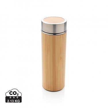 Logo trade promotional merchandise photo of: Leak proof bamboo vacuum bottle