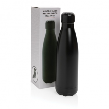 Logo trade promotional gifts image of: Solid colour vacuum stainless steel bottle 500 ml